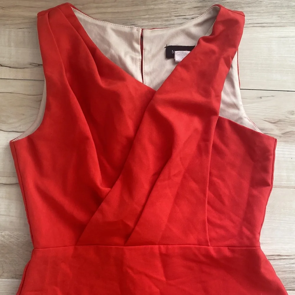 Teeze Me Juniors Size 7 Red/Orange mini Dress. So pretty. Cross Front. Sleeveles - Picture 8 of 12